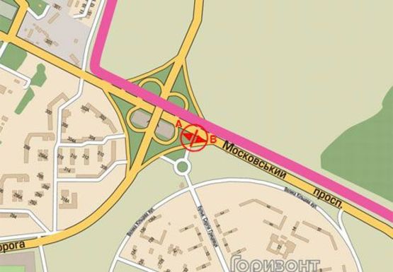 Схема рекламної площини за адресою Московский пр. - Ростовская трасса