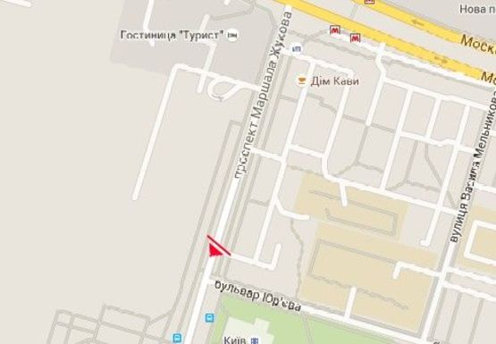 Схема рекламної площини за адресою Маршала Жукова пр., 9, спорткомплекс