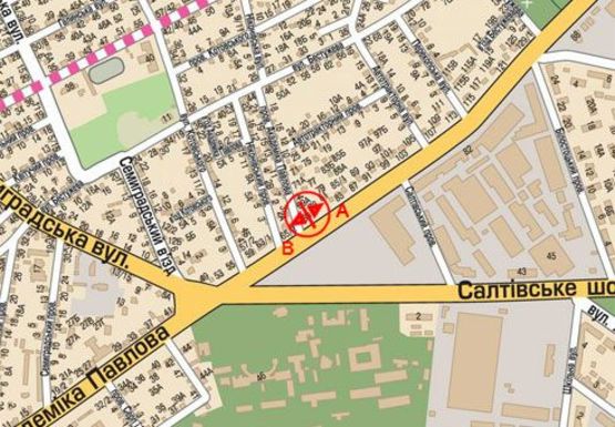 Схема рекламної площини за адресою Академика Павлова ул., 61