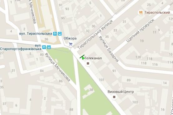 Схема рекламної площини за адресою Старопортофранківська вул. - Тираспольська вул.