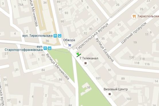 Схема рекламної площини за адресою Старопортофранківська вул. - Тираспольська вул.