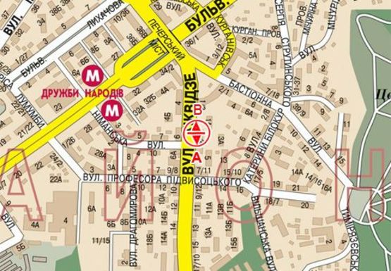 Схема рекламной плоскости по адресу Киквидзе ул., 3