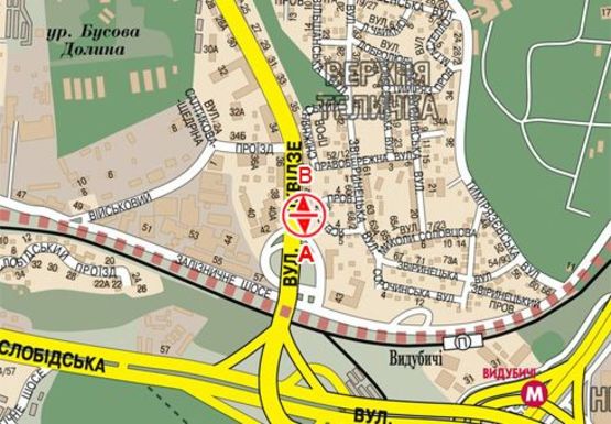 Схема рекламной плоскости по адресу Бойчука ул., 41 (бывш. Киквидзе ул.)