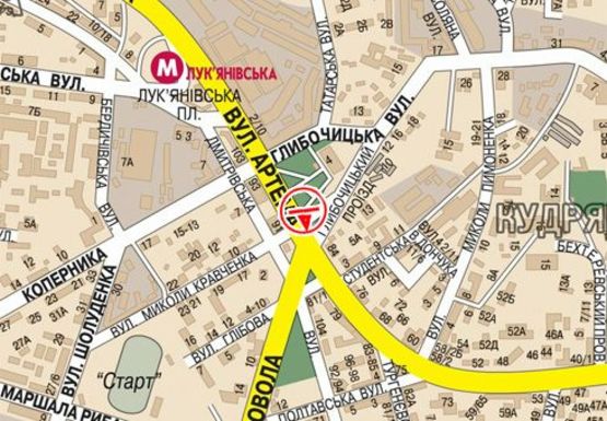 Схема рекламной плоскости по адресу Сечевых Стрельцов ул. (бывш. Артема ул.) - Глубочицкий проезд