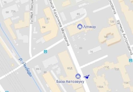 Схема рекламної площини за адресою Малевича ул., 150 (Боженко ул.)