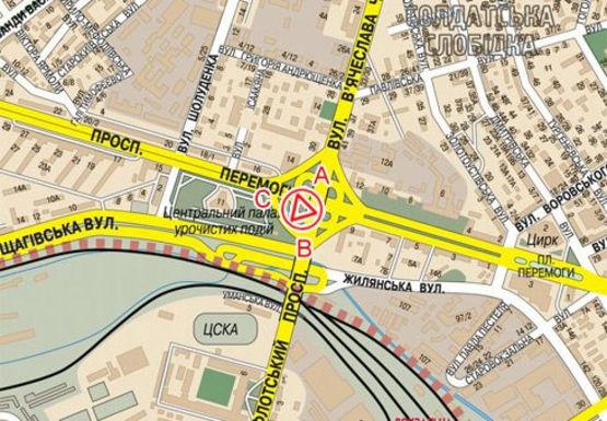 Схема рекламной плоскости по адресу Победы  пр. - Черновола ул.