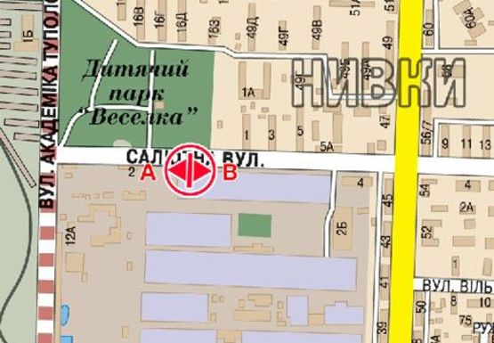 Схема рекламной плоскости по адресу Салютная, 2 ул.