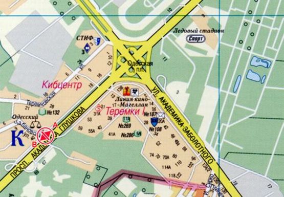 Схема рекламной плоскости по адресу Глушкова Академика пр., 31А