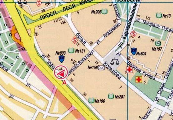 Схема рекламной плоскости по адресу Кольцевая Дорога - Зодчих ул.