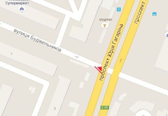 Схема рекламной плоскости по адресу Гагарина пр. - Строителей ул.