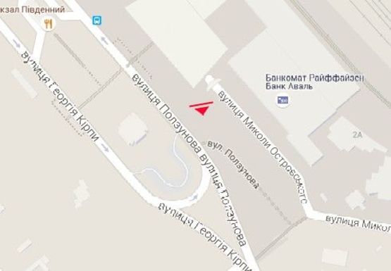 Схема рекламної площини за адресою Ползунова ул.