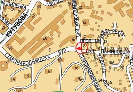 Схема рекламной плоскости по адресу Старонаводницкая ул.  - Панфиловцев ул.