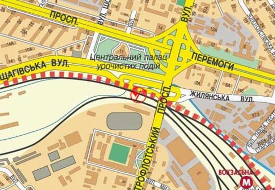 Схема рекламной плоскости по адресу Борщаговская ул. - Воздухофлотский мост