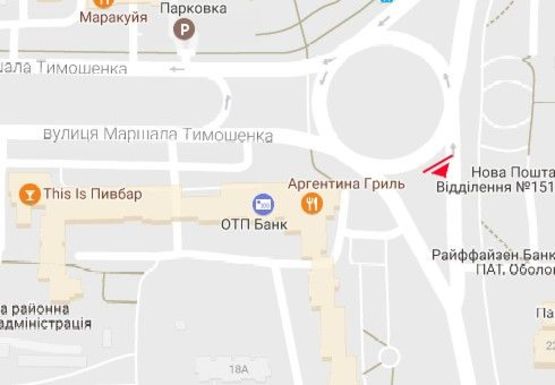 Схема рекламной плоскости по адресу Маршала Тимошенко ул. - Героев Сталинграда ул.