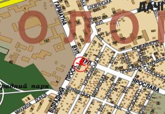 Схема рекламної площини за адресою Отрадный пр. - Гарматная ул.