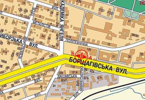 Схема рекламной плоскости по адресу Борщаговская ул., 126