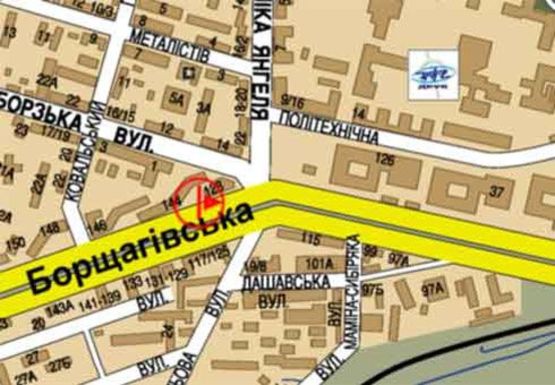 Схема рекламної площини за адресою Борщаговская ул., 128