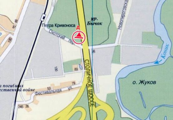 Схема рекламной плоскости по адресу Столичное шоссе, 90