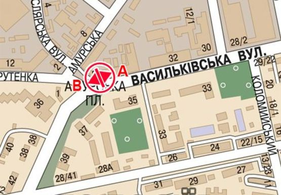 Схема рекламной плоскости по адресу Васильковская ул., 34 (Амурская пл.)