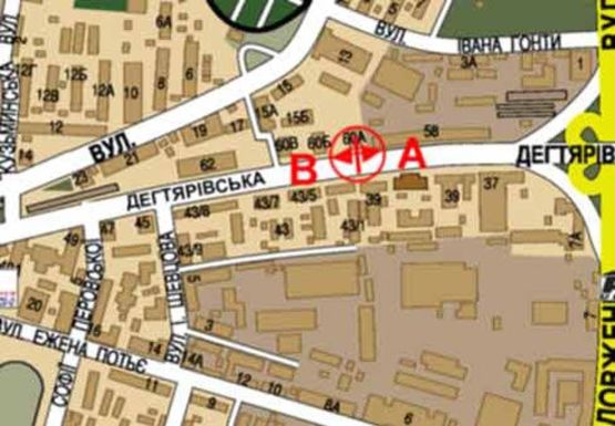 Схема рекламної площини за адресою Дегтяревская ул., 60