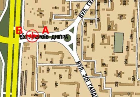 Схема рекламної площини за адресою Героев Днепра ул., 6