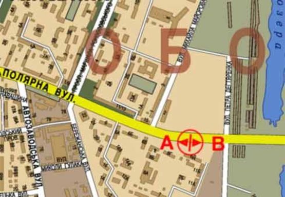 Схема рекламної площини за адресою Полярная ул., 8д