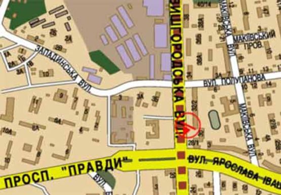 Схема рекламной плоскости по адресу Вышгородская ул., 30