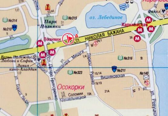 Схема рекламної площини за адресою Бажана пр., 27