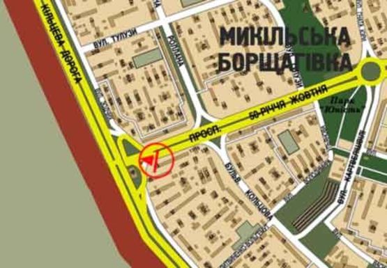 Схема рекламной плоскости по адресу 50-летия Октября (Курбаса Л.) пр., 15