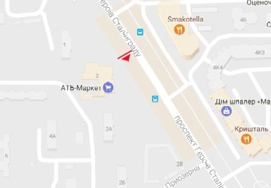 Схема рекламної площини за адресою Героев Сталинграда пр., 2