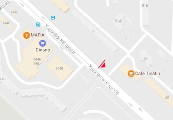 Схема рекламної площини за адресою Харьковское шоссе, 51