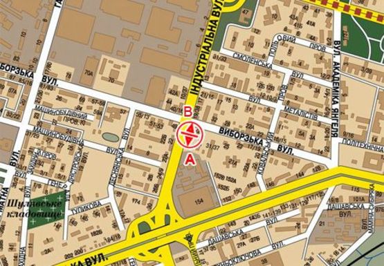 Схема рекламної площини за адресою Вадима Гетьмана ул.  - Выборгская ул.