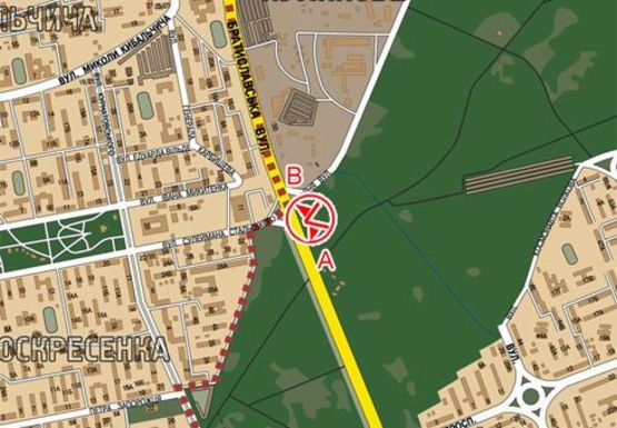 Схема рекламной плоскости по адресу Братиславская ул. - Крайняя ул.