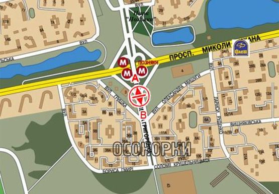 Схема рекламной плоскости по адресу Григоренко Петра пр., м. Позняки