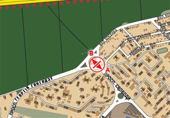 Схема рекламной плоскости по адресу Свободы пр. - Гонгадзе Георгия пр.