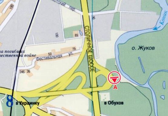 Схема рекламной плоскости по адресу Академика Заболотного ул., - Столичное шоссе