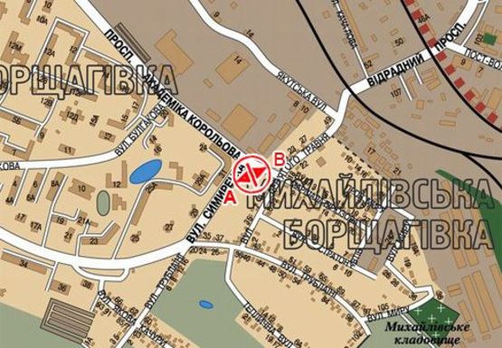 Схема рекламной плоскости по адресу Королева Ак. пр. - Симиренко ул.