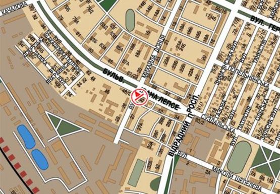 Схема рекламної площини за адресою Гавела бул., 50 (бывш. Лепсе бул.) - Донца ул.