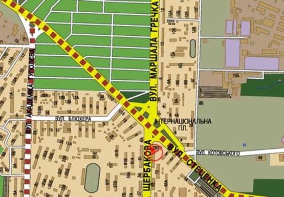 Схема рекламной плоскости по адресу Щербакова ул. , 72_7 - Стеценка ул.