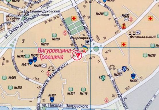 Схема рекламной плоскости по адресу Маяковского пр. - Николаева  ул.