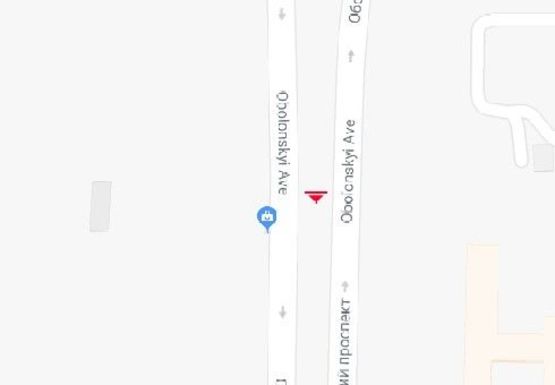 Схема рекламной плоскости по адресу Оболонский пр., 2а (на разделителе)