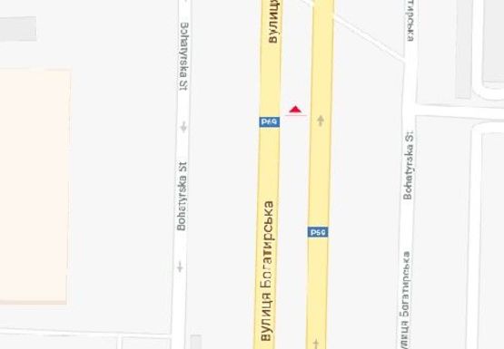 Схема рекламной плоскости по адресу Богатырская ул. (на разделителе)