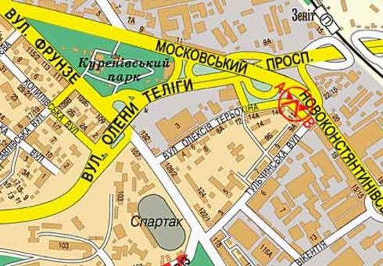 Схема рекламної площини за адресою Новоконстантиновская ул. - Терехина  ул.