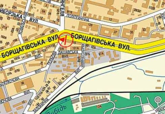 Схема рекламной плоскости по адресу Борщаговская ул., 115 - Полевая ул.