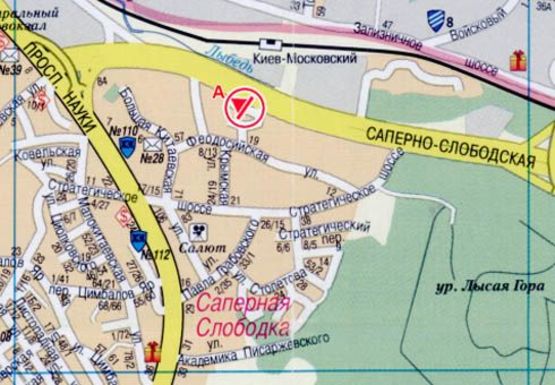 Схема рекламной плоскости по адресу Саперно-Cлободская ул. (2), за АЗС