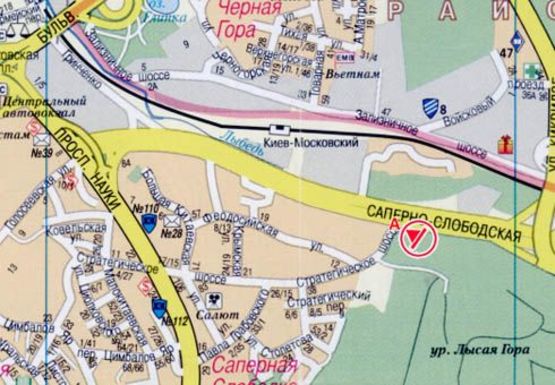 Схема рекламной плоскости по адресу Саперно-Cлободская ул. (4), за Стратегическим шоссе