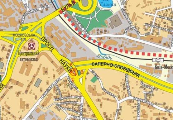 Схема рекламной плоскости по адресу Науки пр. - Голосеевская ул. (400м до  Московской пл.)