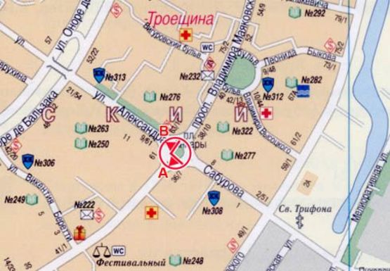 Схема рекламной плоскости по адресу Маяковского пр. - Сабурова ул.