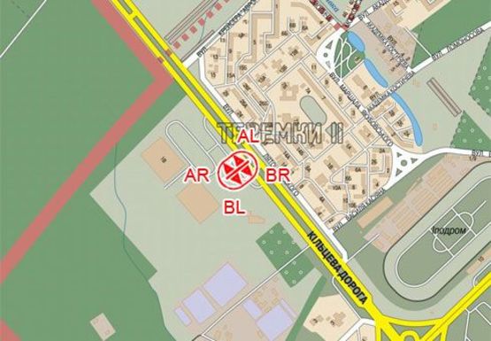 Схема рекламной плоскости по адресу Кольцевая Дорога, 100м к ТЦ МЕТРО