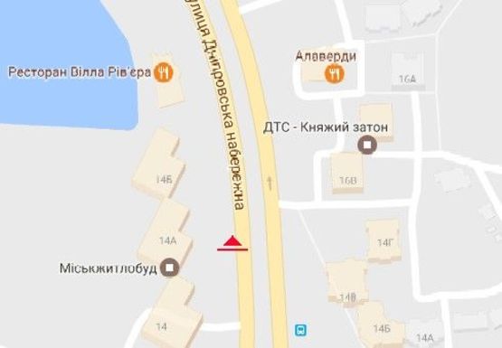 Схема рекламной плоскости по адресу Днепровская набережная